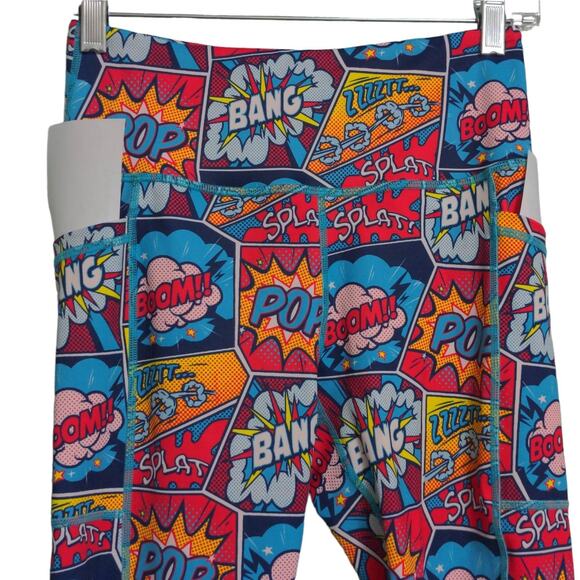 Constantly Varied Gear CVG Womens Capri Leggings Comic Print Mid Rise Cropped XS - Picture 4 of 8